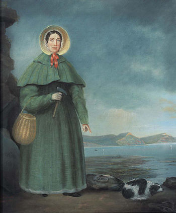 Painting of Mary Anning made after her death, ...